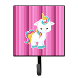 Caroline'S Treasures Pink Stripes Unicorn Wall Hook, Small, Multicolor