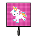 Caroline'S Treasures Pink Plaid Unicorn Wall Hook, Small, Multicolor