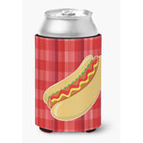 Caroline'S Treasures Hot Dog Plaid Can Or Bottle Hugger, Can Hugger, Multicolor