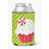 Caroline'S Treasures Christmas Pepermint Cupcake Can Or Bottle Hugger, Can Hugger, Multicolor