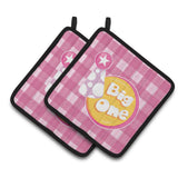 Caroline'S Treasures Bb6830Pthd Girl Big One Pair Of Pot Holders, 7.5 X 7.5, Multicolor