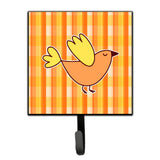 Caroline'S Treasures Bird On Orange Plaid Wall Hook, Small, Multicolor