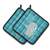 Caroline'S Treasures Bb6835Pthd Elephant With Balloon Pair Of Pot Holders, 7.5 X 7.5, Multicolor