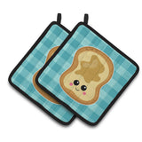 Caroline'S Treasures Bb6843Pthd Peanut Butter Toast Pair Of Pot Holders, 7.5 X 7.5, Multicolor