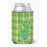 Caroline'S Treasures Cactus Striped Plaid Can Or Bottle Hugger, Can Hugger, Multicolor