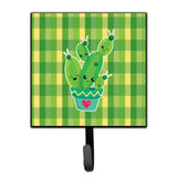 Caroline'S Treasures Cactus Striped Plaid Wall Hook, Small, Multicolor