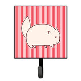 Caroline'S Treasures Cat Pink Stripes Wall Hook, Small, Multicolor