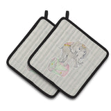 Caroline'S Treasures Bb6859Pthd Circus Elephant Pair Of Pot Holders, 7.5 X 7.5, Multicolor