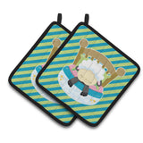 Caroline'S Treasures Bb6876Pthd Sheep In Bed Pair Of Pot Holders, 7.5 X 7.5, Multicolor