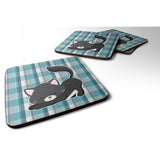 Caroline'S Treasures Little Black Cat Kitten Foam Coaster Set Of 4, 3.5, Multicolor