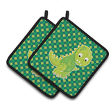 Caroline'S Treasures Bb6895Pthd Iguanodon Dinosaur Pair Of Pot Holders, 7.5 X 7.5, Multicolor