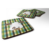 Caroline'S Treasures Dog Face Foam Coaster Set Of 4, 3.5, Multicolor