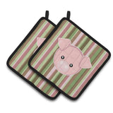 Caroline'S Treasures Bb6930Pthd Pig Face Pair Of Pot Holders, 7.5 X 7.5, Multicolor