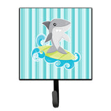 Caroline'S Treasures Surfin Shark On Stripes Wall Hook, Small, Multicolor