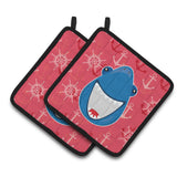Caroline'S Treasures Bb6945Pthd Shark Wide Open Pair Of Pot Holders, 7.5 X 7.5, Multicolor