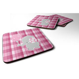 Caroline'S Treasures Elephant With Pink Balloon Foam Coaster Set Of 4, 3.5, Multicolor