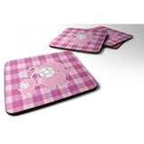 Caroline'S Treasures Elephant & Baby Foam Coaster Set Of 4, 3.5, Multicolor