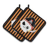 Caroline'S Treasures Bb6957Pthd Halloween Ghost Pirate Pair Of Pot Holders, 7.5 X 7.5, Multicolor