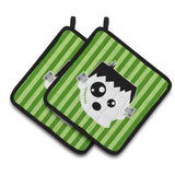 Caroline'S Treasures Bb6958Pthd Halloween Ghost Frankenstein Pair Of Pot Holders, 7.5 X 7.5, Multicolor