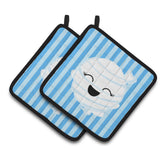 Caroline'S Treasures Bb6960Pthd Halloween Ghost Mummy Pair Of Pot Holders, 7.5 X 7.5, Multicolor