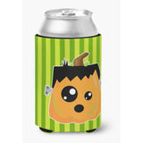 Caroline'S Treasures Halloween Pumpkin Frankenstein Can Or Bottle Hugger, Can Hugger, Multicolor