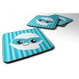 Caroline'S Treasures Halloween Ghost Superhero Foam Coaster Set Of 4, 3.5, Multicolor