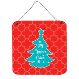 Caroline'S Treasures Christmas Tree Red Teal Metal Print, 6 X 6, Multicolor