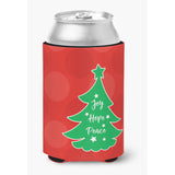 Caroline'S Treasures Christmas Tree Red Green Can Or Bottle Hugger, Can Hugger, Multicolor