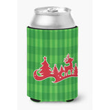 Caroline'S Treasures Christmas Tree Reindeer Green Can Or Bottle Hugger, Can Hugger, Multicolor