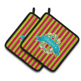 Caroline'S Treasures Bb6975Pthd Christmas Wreath Believe Pair Of Pot Holders, 7.5 X 7.5, Multicolor