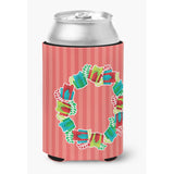 Caroline'S Treasures Christmas Wreath Presents Can Or Bottle Hugger, Can Hugger, Multicolor