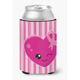 Caroline'S Treasures Breast Cancer Awareness Ribbon Heart Can Or Bottle Hugger, Can Hugger, Multicolor