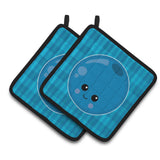 Caroline'S Treasures Bb6984Pthd Blueberry Face Pair Of Pot Holders, 7.5 X 7.5, Multicolor