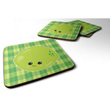 Caroline'S Treasures Lime Face Foam Coaster Set Of 4, 3.5, Multicolor