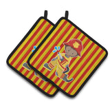 Caroline'S Treasures Bb6996Pthd Fireman Boy Pair Of Pot Holders, 7.5 X 7.5, Multicolor