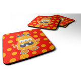 Caroline'S Treasures Little Monster Visonator Foam Coaster Set Of 4, 3.5, Multicolor