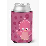 Caroline'S Treasures Bird On Pink Polkadots Can Or Bottle Hugger, Can Hugger, Multicolor