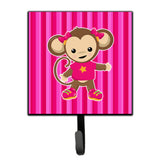 Caroline'S Treasures Monkey On Pink Stripes Wall Hook, Small, Multicolor