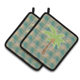 Caroline'S Treasures Bb7028Pthd Palm Tree Pair Of Pot Holders, 7.5 X 7.5, Multicolor