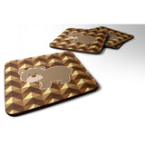 Caroline'S Treasures Bear Foam Coaster Set Of 4, 3.5, Multicolor