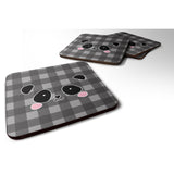 Caroline'S Treasures Panda Bear Face Foam Coaster Set Of 4, 3.5, Multicolor