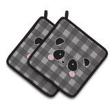 Caroline'S Treasures Bb7036Pthd Panda Bear Face Pair Of Pot Holders, 7.5 X 7.5, Multicolor
