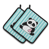Caroline'S Treasures Bb7040Pthd Panda Bear Love Pair Of Pot Holders, 7.5 X 7.5, Multicolor