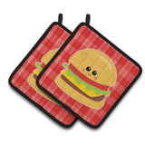 Caroline'S Treasures Bb7042Pthd Hamburger Face Pair Of Pot Holders, 7.5 X 7.5, Multicolor