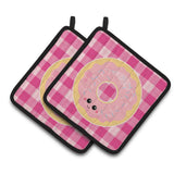 Caroline'S Treasures Bb7048Pthd Donut Face Pair Of Pot Holders, 7.5 X 7.5, Multicolor