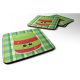 Caroline'S Treasures Jelly Jar Face Foam Coaster Set Of 4, 3.5, Multicolor