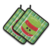 Caroline'S Treasures Bb7051Pthd Jelly Jar Face Pair Of Pot Holders, 7.5 X 7.5, Multicolor