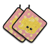 Caroline'S Treasures Bb7052Pthd Cheese Head Face Pair Of Pot Holders, 7.5 X 7.5, Multicolor