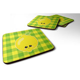 Caroline'S Treasures Lemon Face Foam Coaster, 3.5, Multicolor