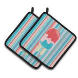Caroline'S Treasures Bb7062Pthd Ice Pop Popcicle Red Pink Blue Pair Of Pot Holders, 7.5 X 7.5, Multicolor